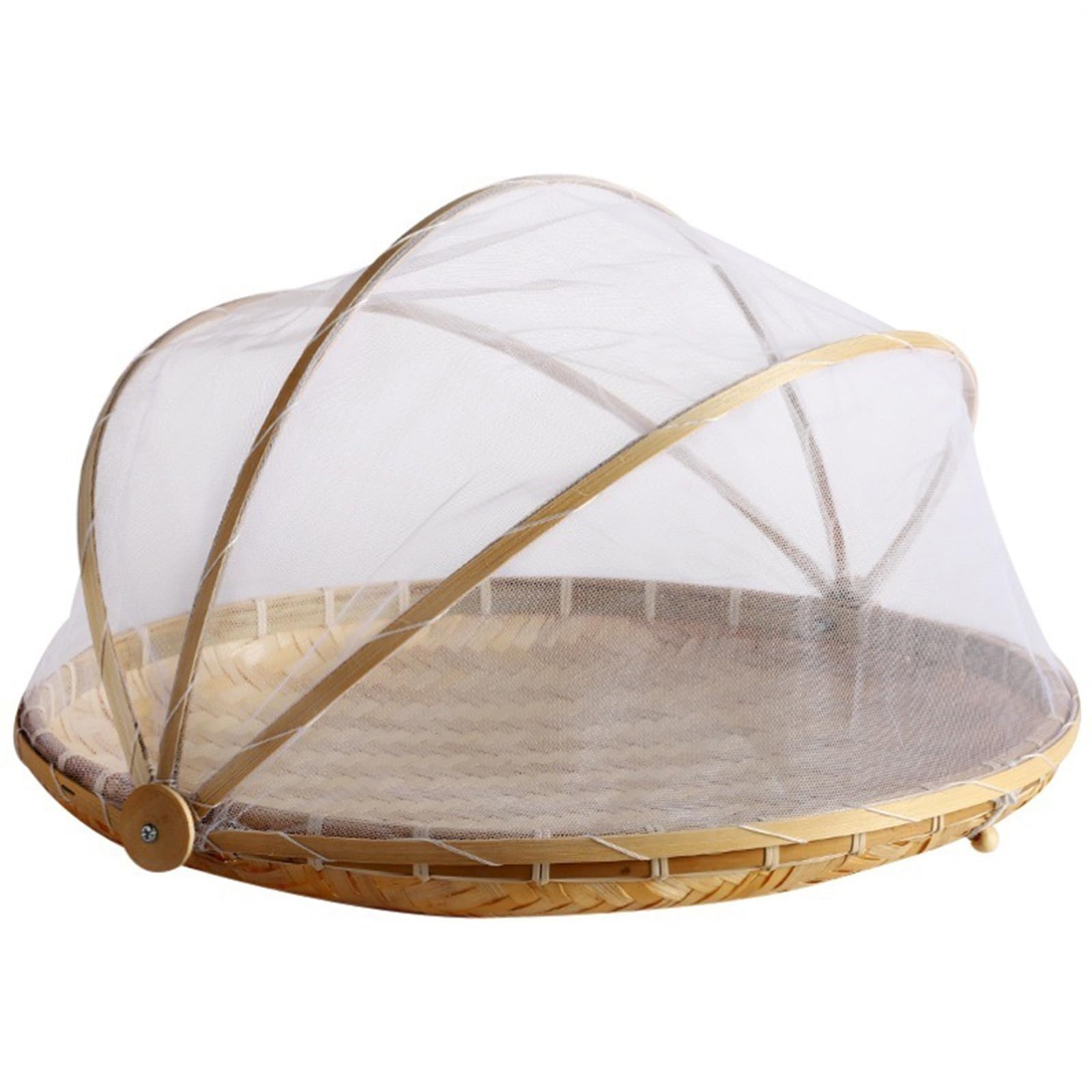 BBTISG Food Cover, Proof Mesh Screen Net Tents Collapsible Food Dome Covers Mesh Plate Serving Tents Fruit and Vegetable Basket Dustpan (30 * 18cm)