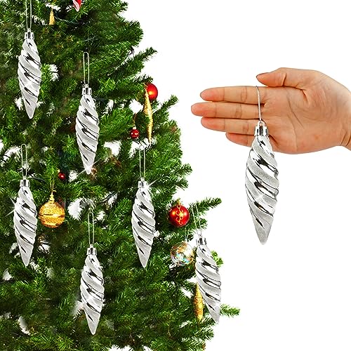 6 Stück Weihnachtskugel Ornamente, 11cm Spirale geformt Kugeln,...