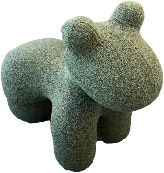 HomeStock Modern Marvel 33" Pony Kids Chair Green Child Friendly Upholstery Horse Inspired Shape Soft Padding Solid Wood Construction No Backrest Style