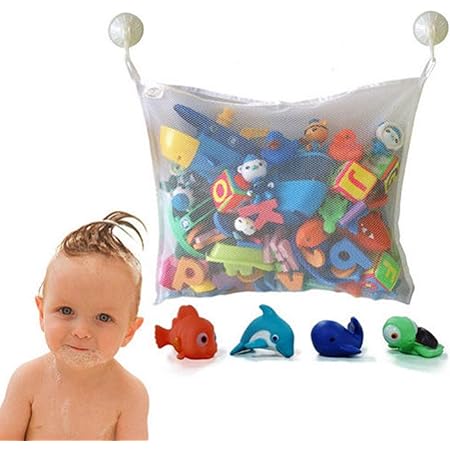 Amazon Co Jp オモチャ収納袋 おもちゃの収納袋 お風呂玩具メッシュバッグ 玩具収納袋 お風呂のおもちゃ収納 ベビー用品の収納 ベビーバスタブ玩具メッシュネット おもちゃストレージバッグ 2つの吸盤付き ベビー マタニティ