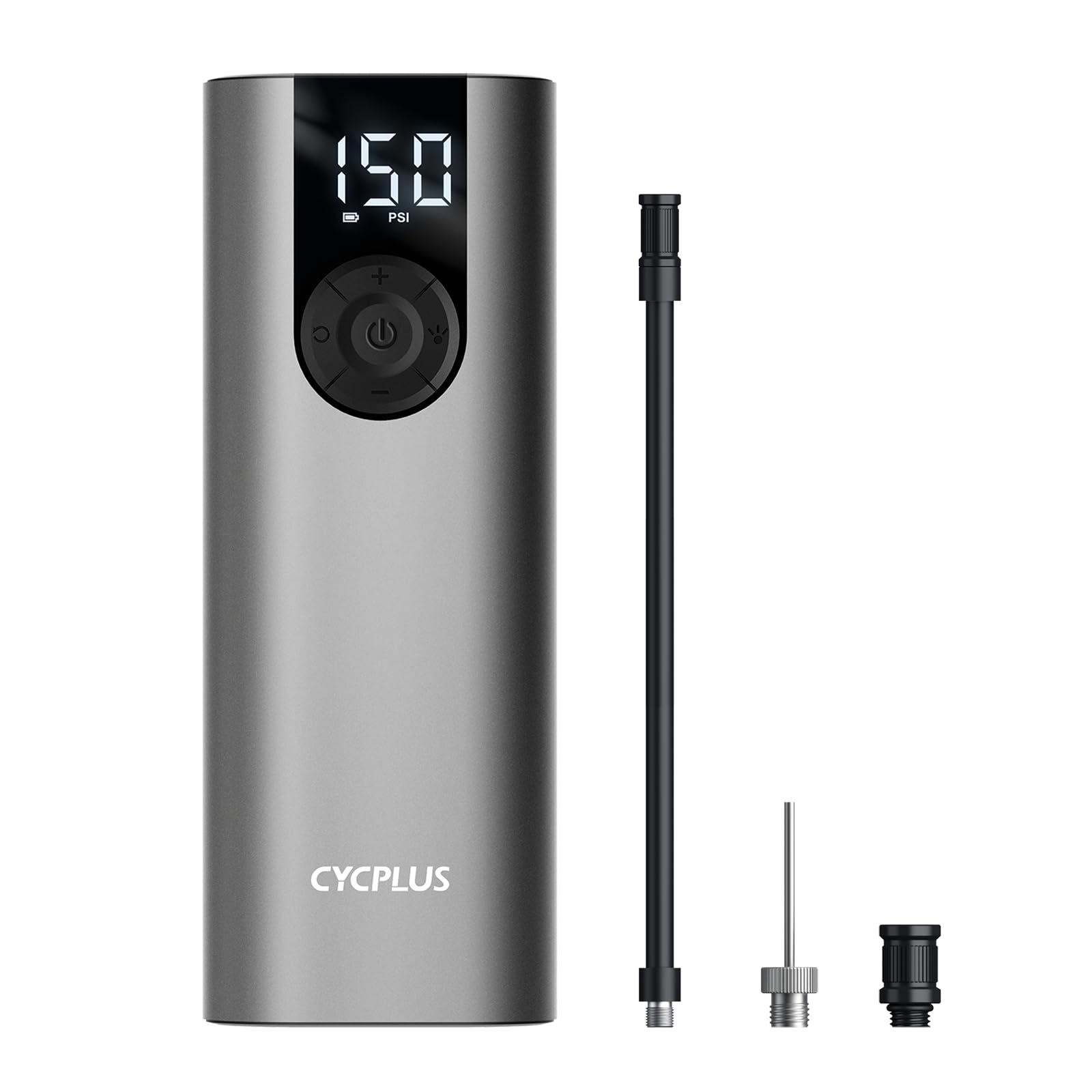 CYCPLUS Luftpumpe Max 150PSI Elektrischer Kompressor Tragbar Fahrradpumpe Mini ReifenpumpeUSB-C-Anschluss Wiederaufladbarer Li-ionen für alle Fahrräder