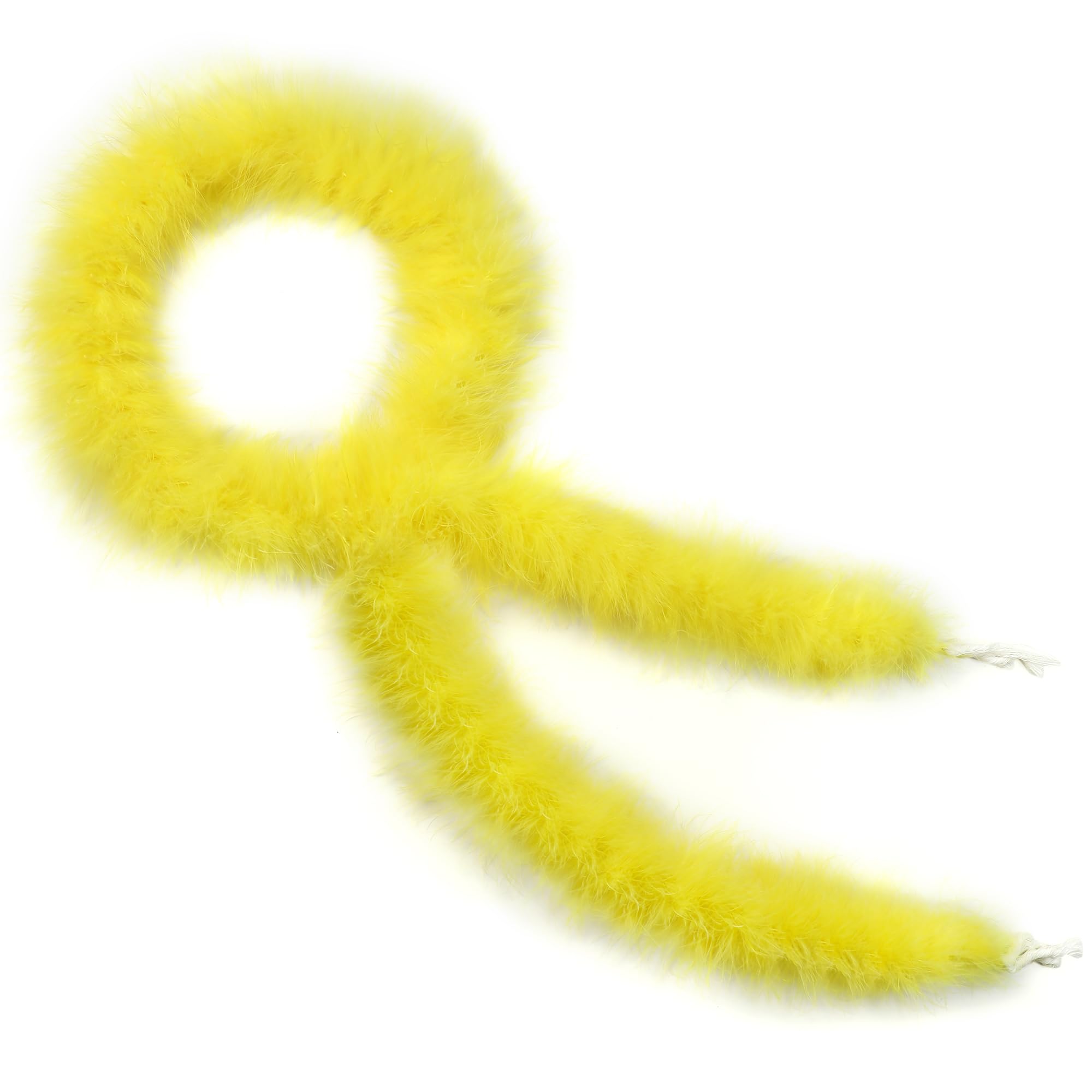 SOGUGOM Yellow Marabou Feather Boa - 42g 2 Yards Boas Feather for DIY Craft, Clothes, Adults and Halloween Party Decoration(Yellow)