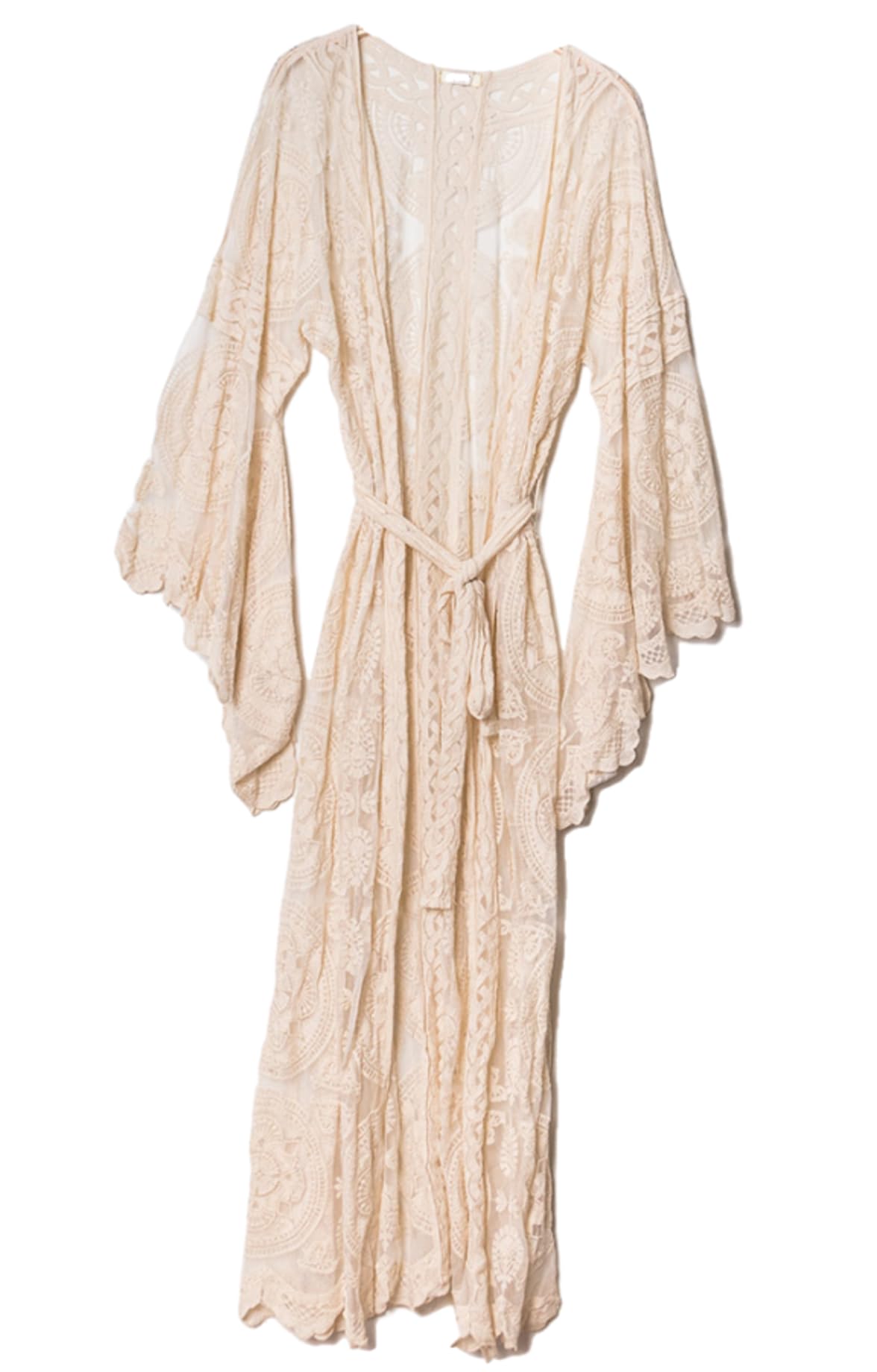 Miro Boho Chic Kimono Ibiza Caftan Long Taille Unique Large Dentelle Coton Qualité Supérieure Robe de Plage Femme Strandkleid Damen Copricostume Kaftan Damen