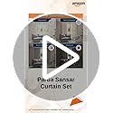Image of Parda Sansar Solid Beige Door Curtains - Pack of 4 Light Filtering Polyester Door Curtain Panels with Grommets for Living Room, Bedroom & Patio Door