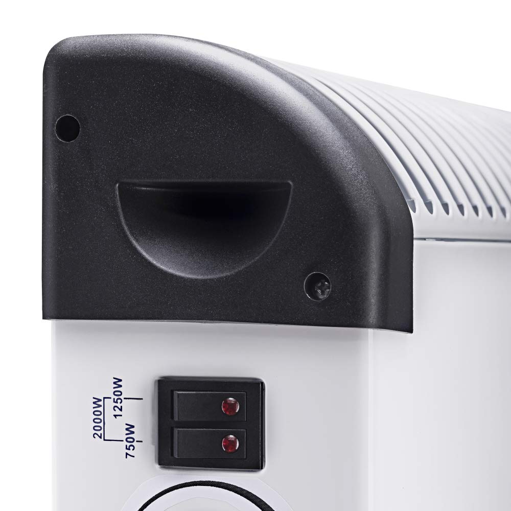 TROTEC Konwektor TCH 19 E Grzejnik elektryczny moc 750 W / 1250 W / 2000 W do pomieszczeń do 24 m² / 60 m³ z czujnikiem mrozu i energooszczędny