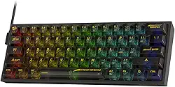 Teclado Mecânico Gamer Redragon Fizz RGB Clear Black 60% Switch Crystal K617CTB-RGB