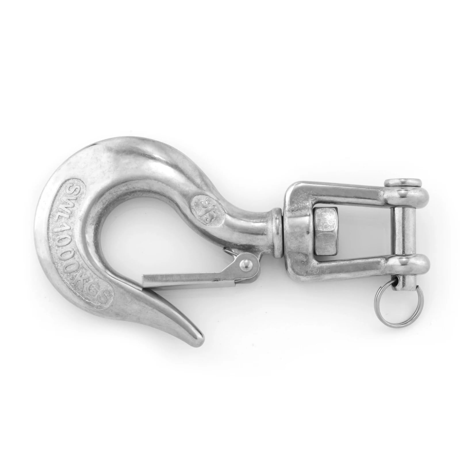 304 Stainless Steel Swivel Eye Lifting Hook Load Heavy Duty Lock Rigging Snap Trigger Clevis(1000kg)