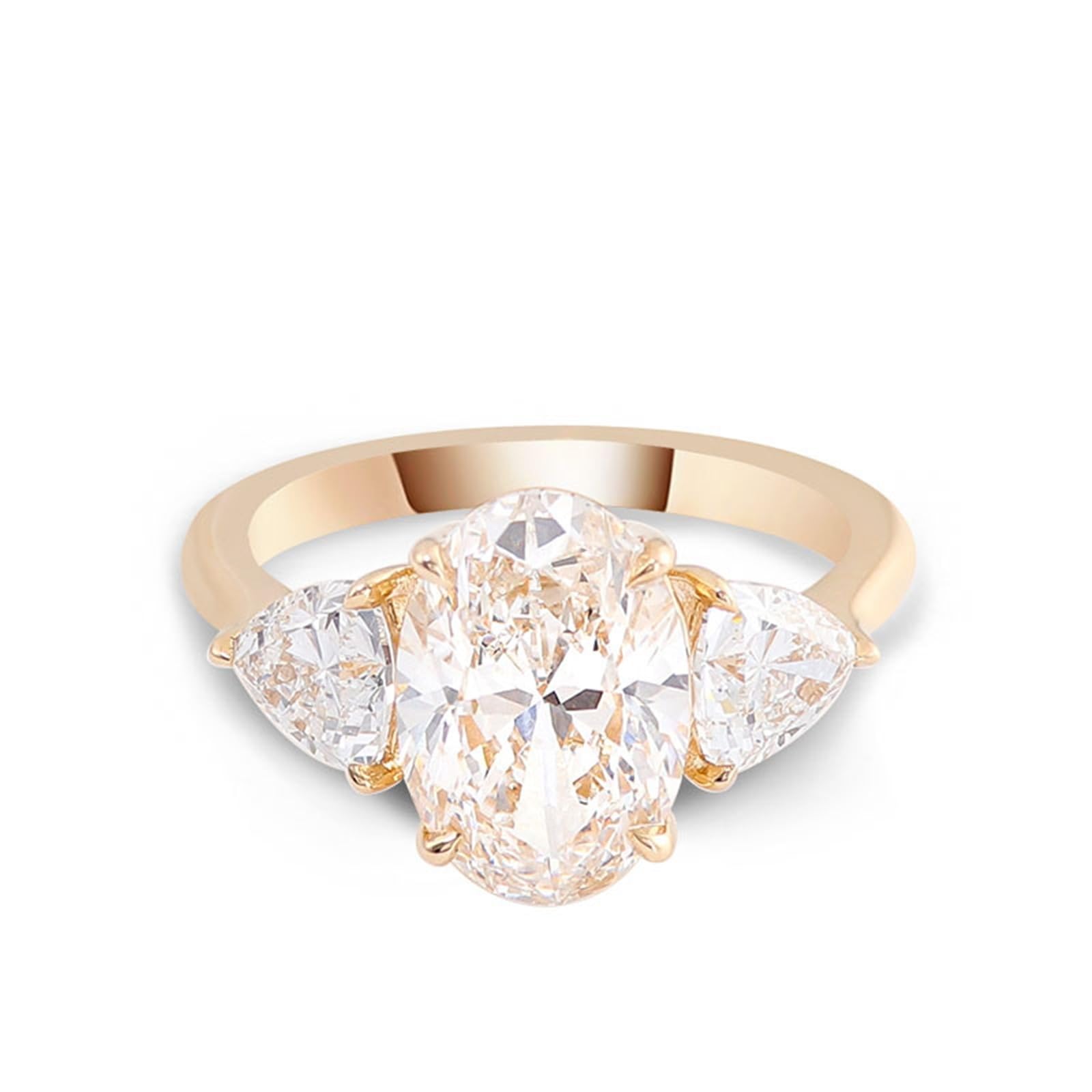 Anillo de oro amarillo para mujer, Moissanite, anillo de compromiso, oro auténtico 375/585/750, elegante anillo de boda de 9 K/14 K/18 K, oro con grabado para mujeres