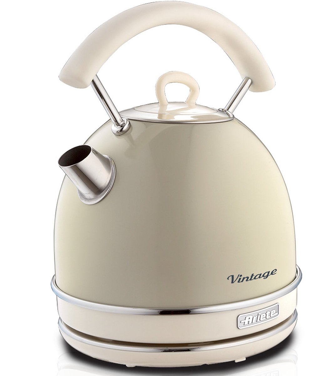 Ariete 156 Tostapane Vintage 4 Fette, 1600 watt, 6 livelli di tostatura & 2877 Bollitore Elettrico di Design, 2000W, 1,7 L, Acciaio Inossidabile, Livello acqua visibile, Beige Pastello