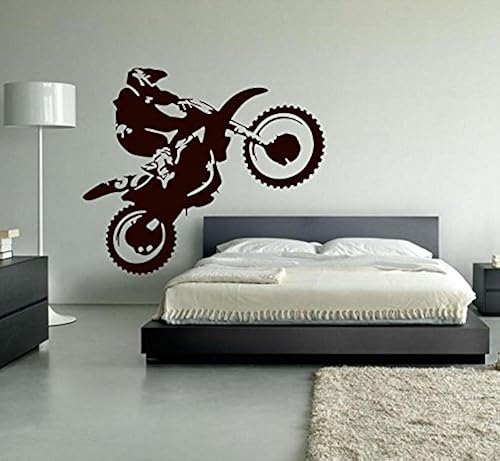 Ditooms Adhesivo de pared de motocross, vinilo para decoración de pared, motocicleta, deportes