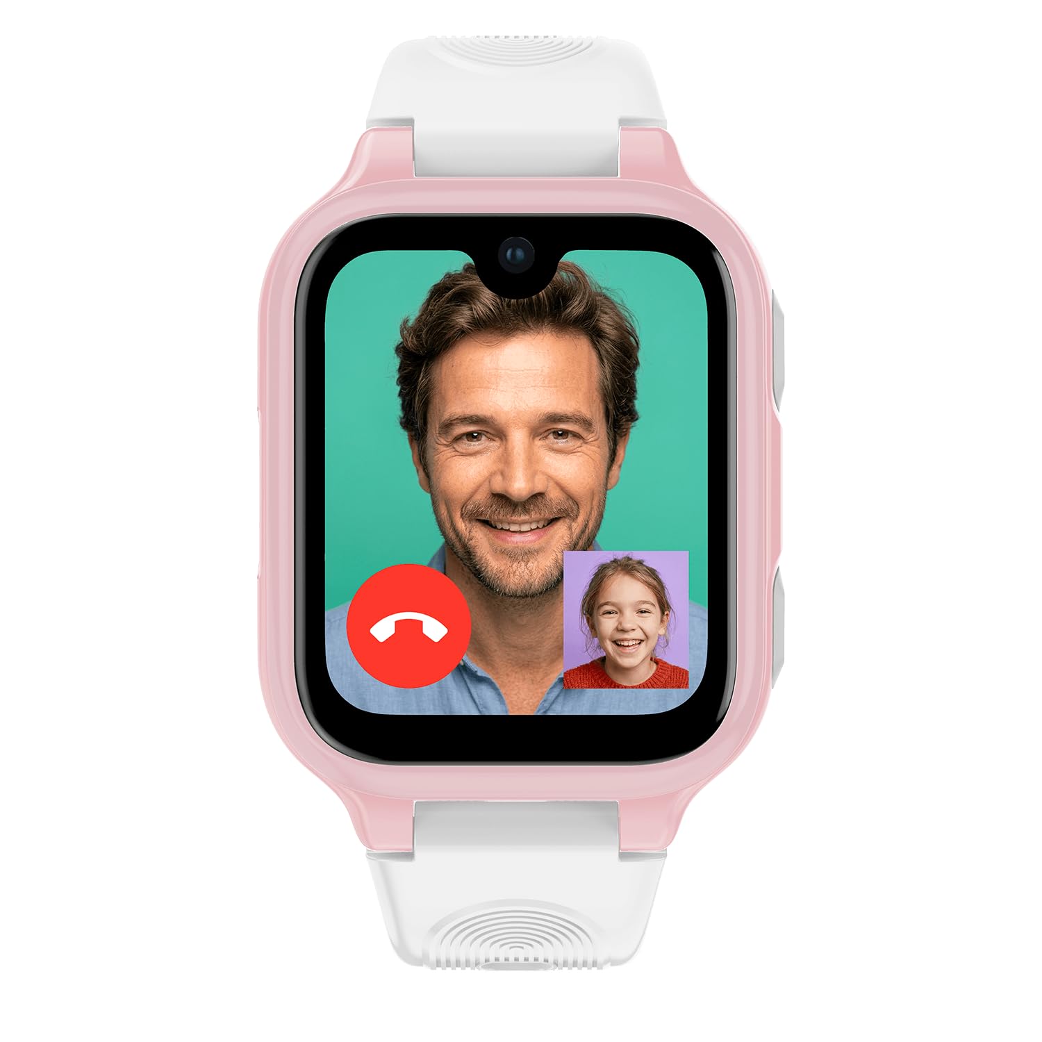 ICE-WATCH - Ice Kids 4G 2.0 - Montre Connectée Géolocalisable 4G Rose Bracelet Silicone - 025270 (40mm) - SIM Fournie, Géolocalisation Disponible Via Abonnement, Appels, Contrôle Parental, GPS