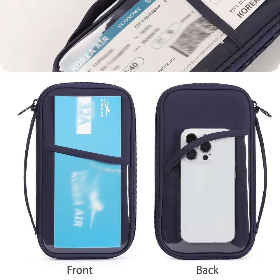 Blocking Passport Holder Travel Wallet Anti-Theft Card Slots Protective Case Flights Travel Organizer(Blue)2