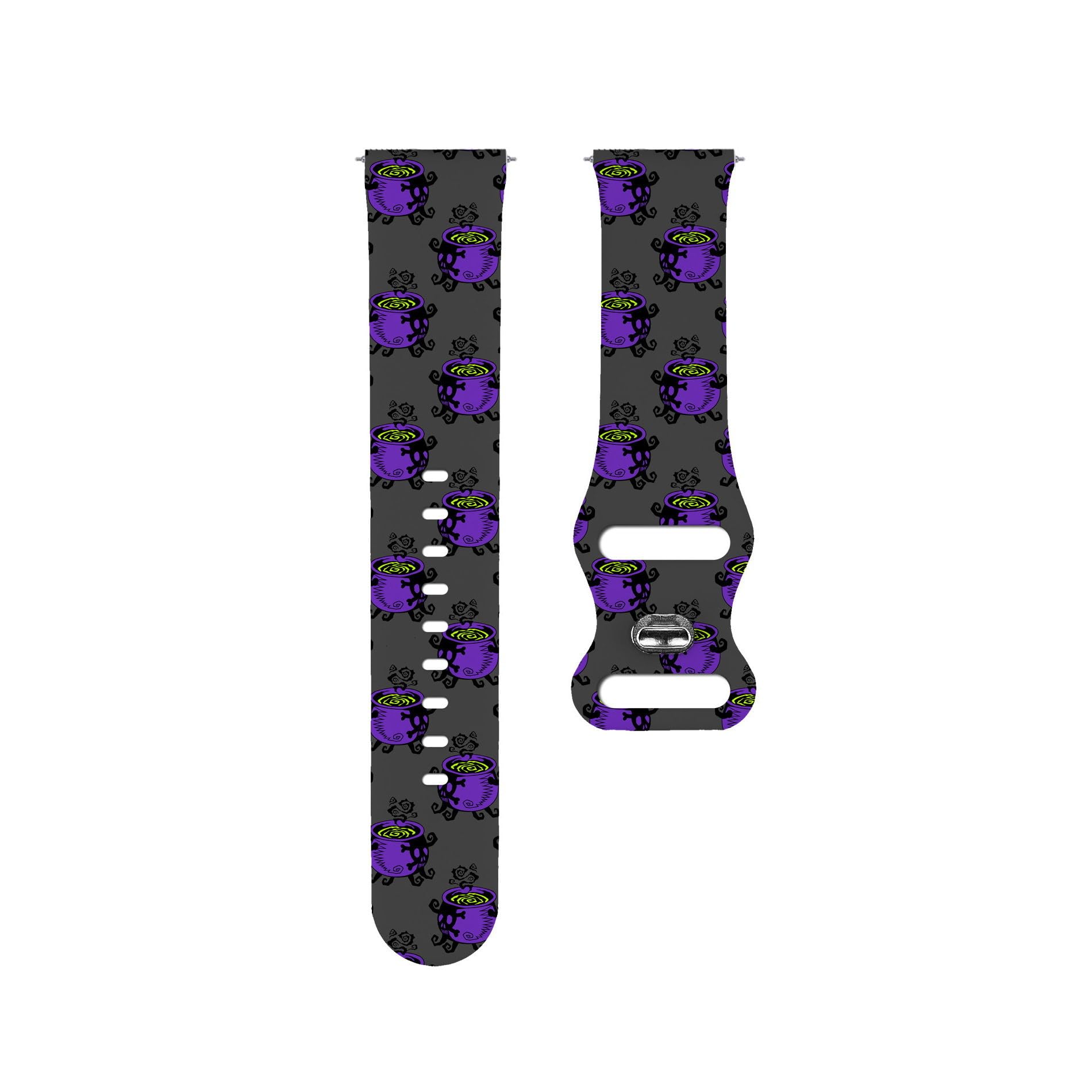 Compatible with Garmin Fenix 7/7 Pro, Fenix 6/6 Pro, Fenix 5/5 Plus, Epix (Gen2) / Epix Pro (Gen2), 22mm Sport Watch Band (Witch Purple Cauldron Boiling Potion) Silicone Soft Strap Bracelet