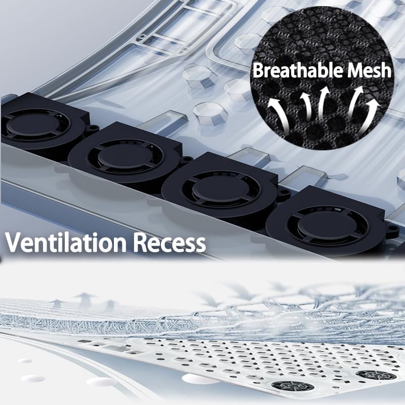USB Cooling Seat Cushion with 5 Fans,Automotive Seat Cooler with Breathable Mesh,Ventilated Car Seat Cushion for Summer (Black)