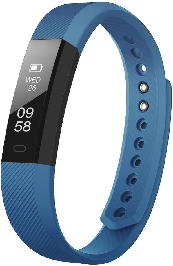 Fitness Tracker Self-Timer Slim Smart Watch New Bracelet Bluetooth Call Reminder Calorie Counter Wireless Pedometer Band Sport Sleep Monitor Activity Tracker For Android iOS Phone (Deep t Blue)