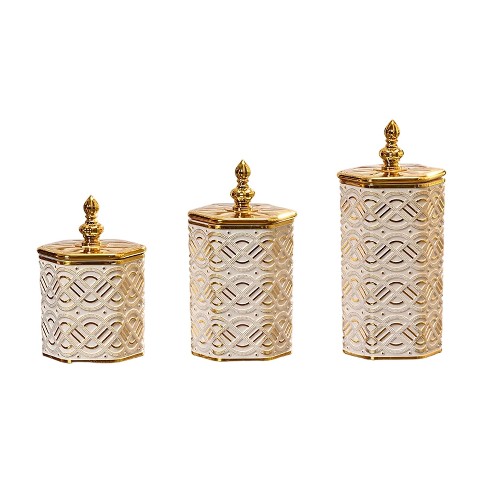 Xinsheinelry Of 3 Elegant Rims PET Kitchen Storage Jars with Lids for Dry Foods and Snacks PET Food Storage Container