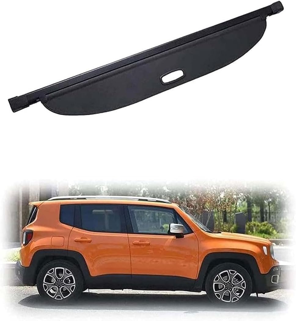 liufangfc Retractable Cargo Cover for Jeep Renegade 2016-2019, Waterproof Boot Privacy Parcel Shelf - Easy No-Drill Install