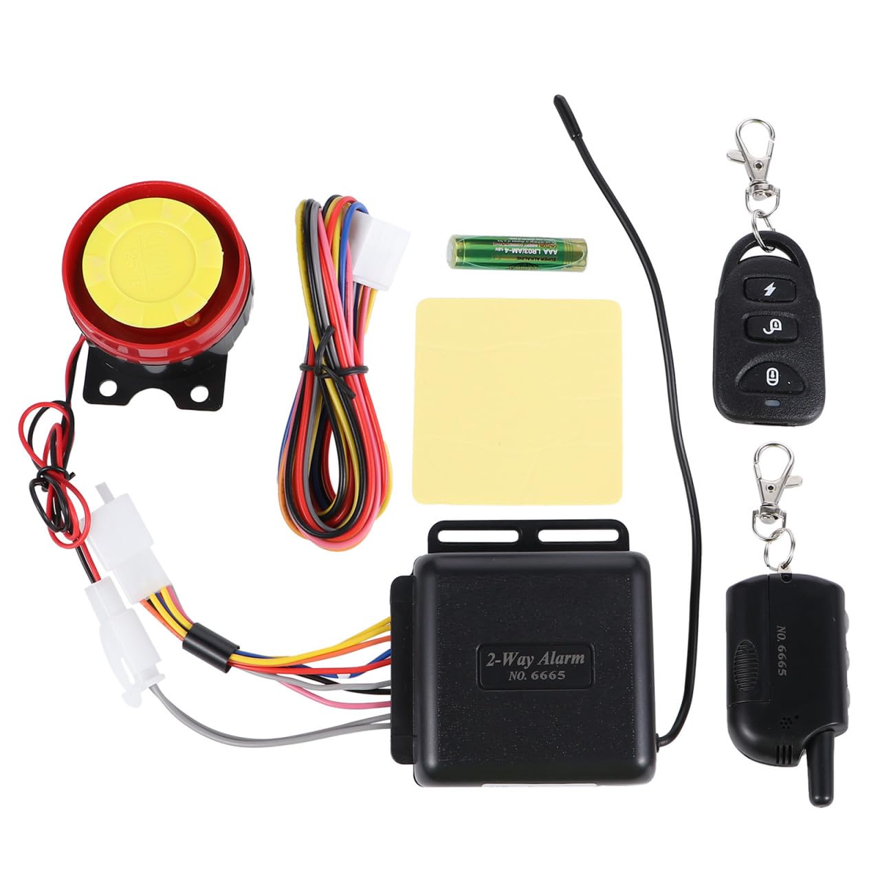 Housoutil Système D'alarme Bidirectionnel pour Moto Alarme Antivol, Fonction Démarrage et Arrêt Moteur, Portée Étendue, Matériau Abs et Cuivre pour Usage Extérieur