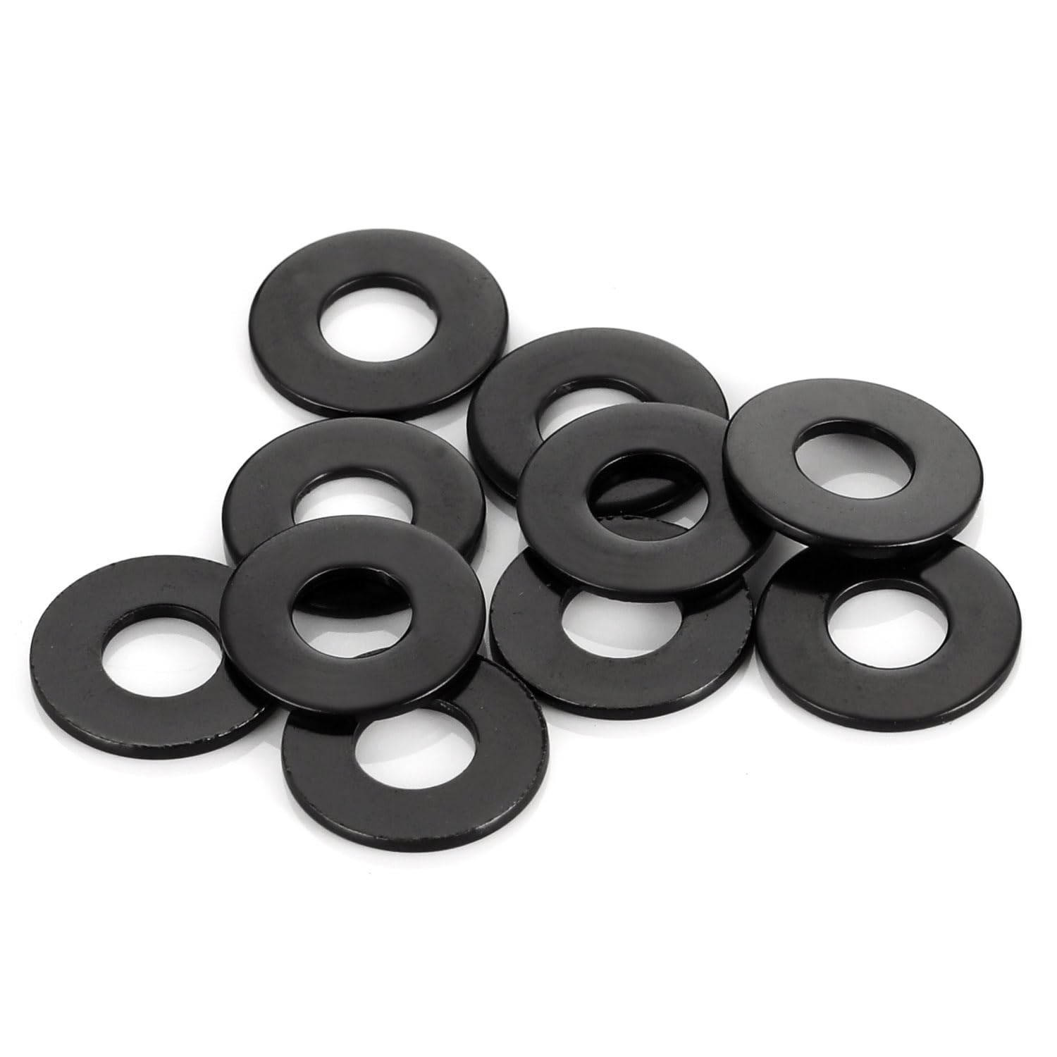 100 PCS #8 Black Flat Washer, 3/7" Outer Diameter, 304 Stainless Steel Metal Washer for Screws and Bolts