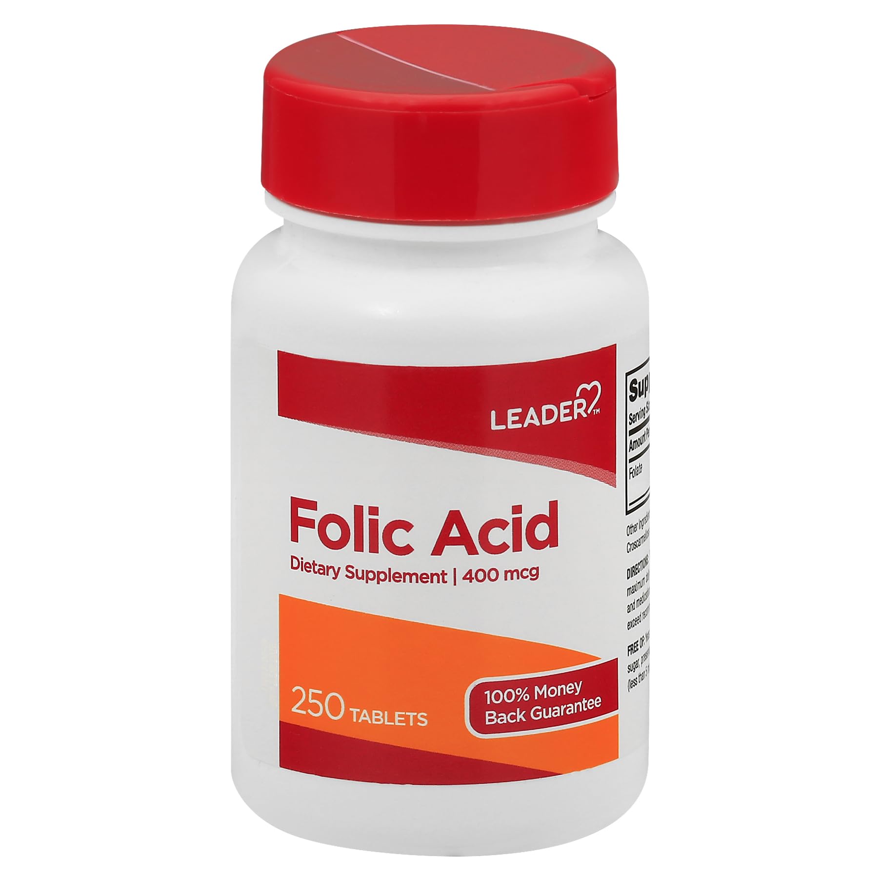 Folic Acid 400MCG Tablets 250 Ct. Essential for Cell Growth & Development