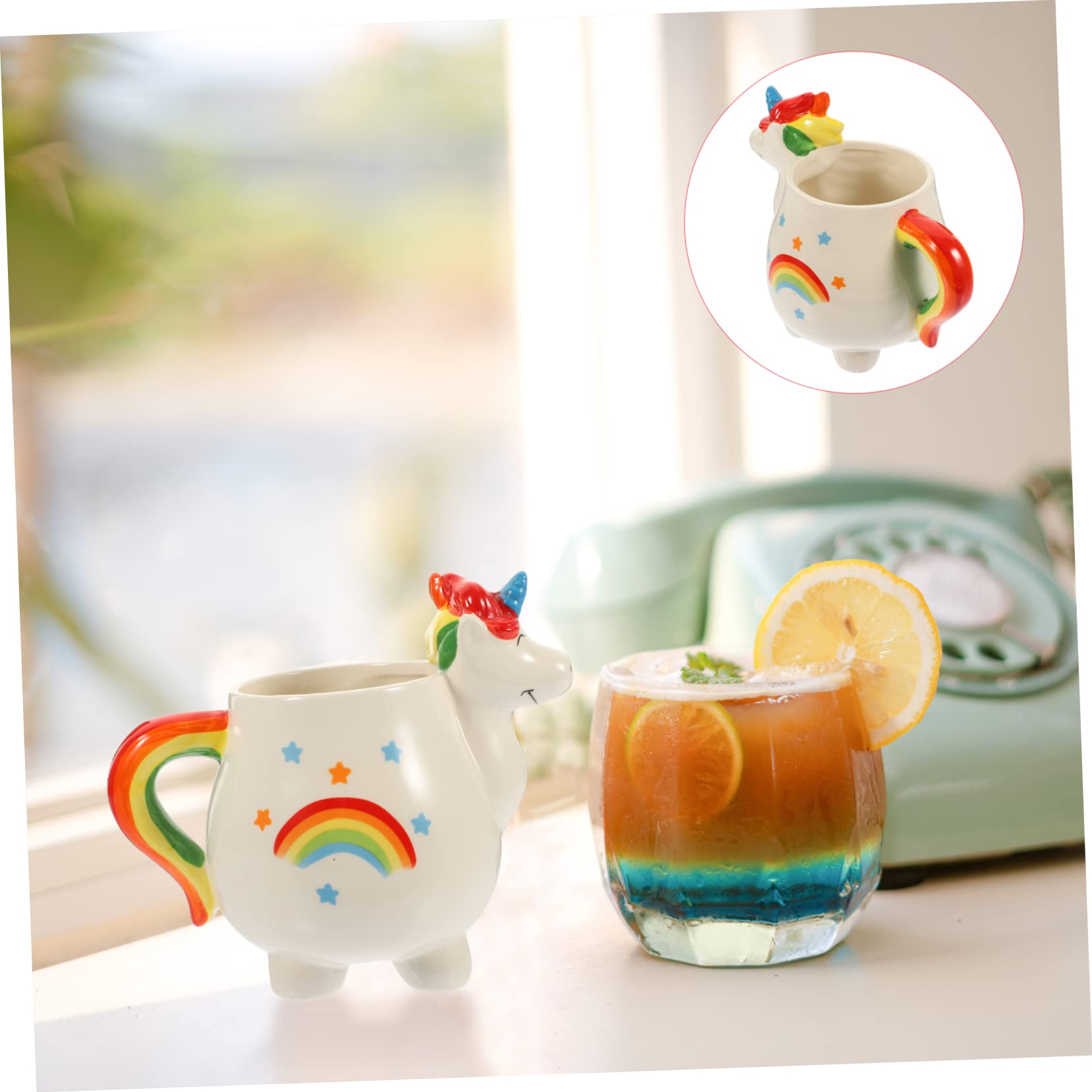 Amazon.co.jp: VINTORKY 450MLセラミックマグカップ レインボー