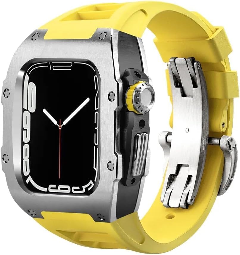 Boîtier de montre en acier anti-choc avec bracelet en caoutchouc durable