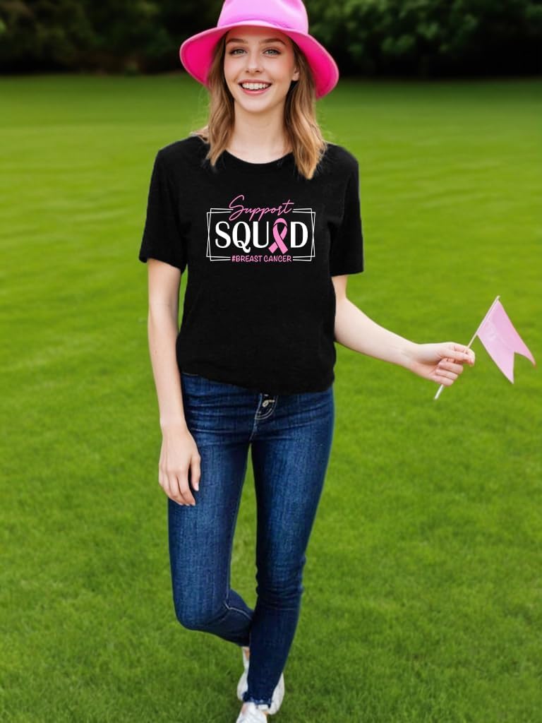 Breast Cancer Shirts for Women Pink Ribbon Breast Cancer Awareness T-Shirt Cancer Care Gifts Cancer Survivor Tee Tops - Image 4