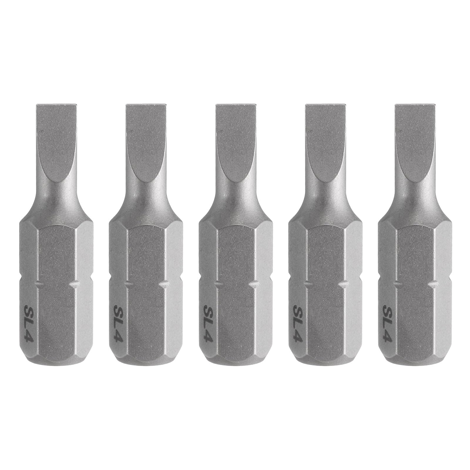 HARFINGTON 5pcs SL4 Slotted Screwdriver Bit 1/4" Hex Shank 25mm/1" Length Magnetic Flat Head Hex Bits S2 Steel Screw Driver Bit