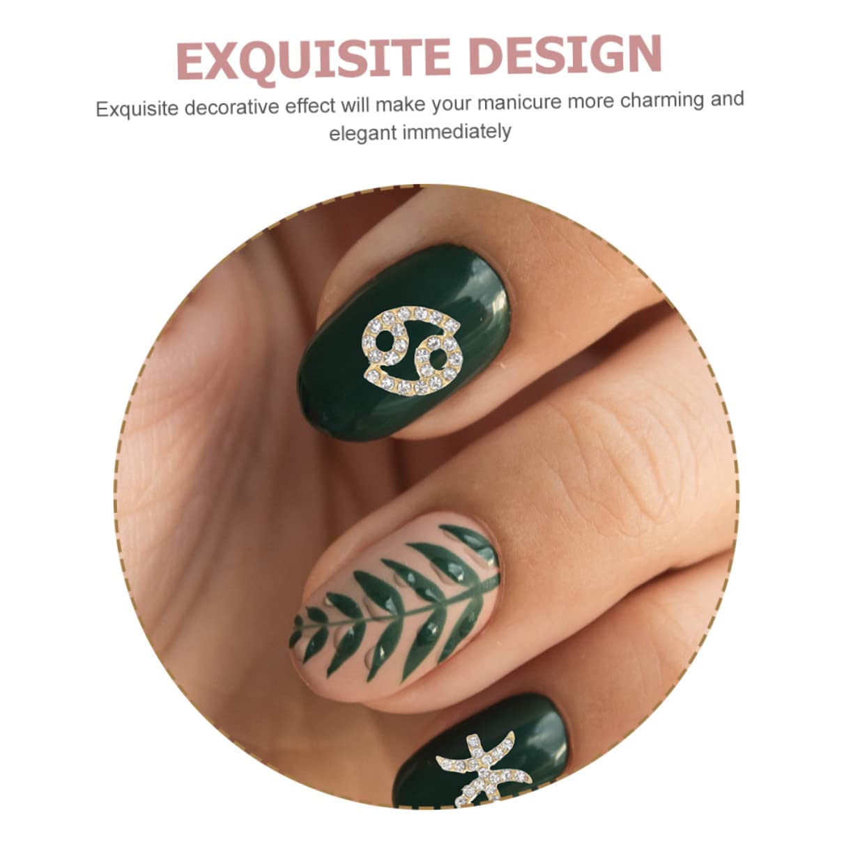 FRCOLOR 5 Set Crea Nail Art Costellazioni Segni Charm Manicure Decorazioni Strass Lucidi Pz * 5