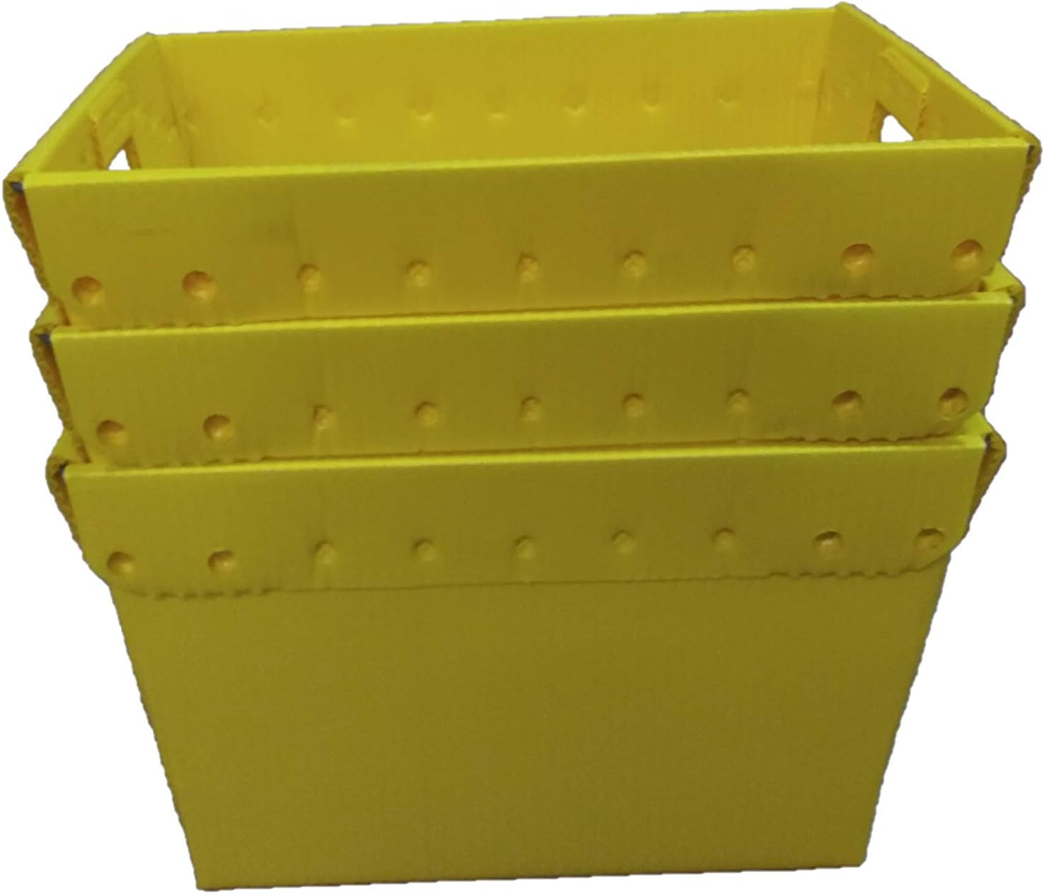 Charnstrom 18.25 x 13.25 X11.5 H Inches Corrugated Plastic Postal Tote, Pack of 3 (1577Y)