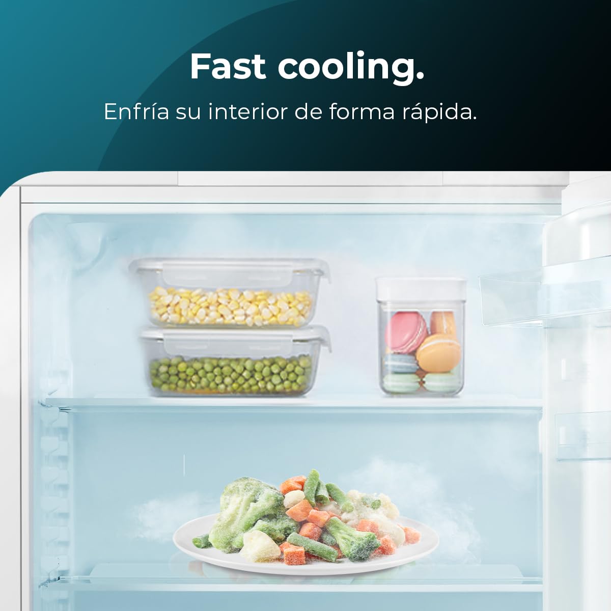 Cecotec Mini Nevera Integrable de 138 L Bolero CoolMarket TT BI 138 White E. Altura 81,8 cm y 59,5 cm de Ancho, Display Touch, Fast Cooling, Puerta Reversible, Temperatura Regulable, Blanco