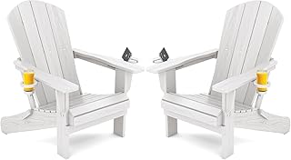 Adirondack Chair with Cup Holders - Composite Adirondack Chairs Set of 2...