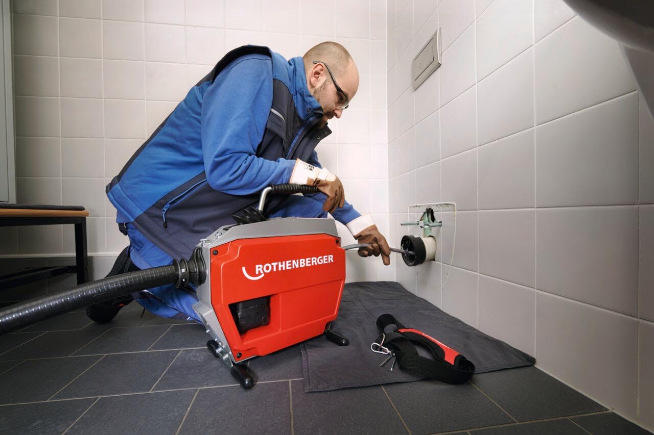 ROTHENBERGER 1000003345 R600 VarioClean Rohrreinigungsmaschine Grundgerät, 8mm-22mm Spiraldurchmesser, 60m Arbeitsbereich Länge, 230V