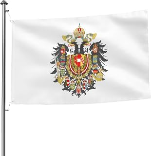 Hungary Coat of Arms Austria Flag 5x8 Ft Outdoor Decoration Banner Yard Flags for Home Garden with Grommets
