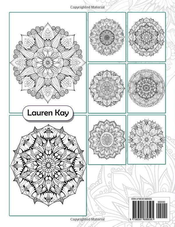 Vista 2 de 101 Mandalas Exciting And Mindful Adult Coloring Book With Stress Relieving Mandala Style Patterns