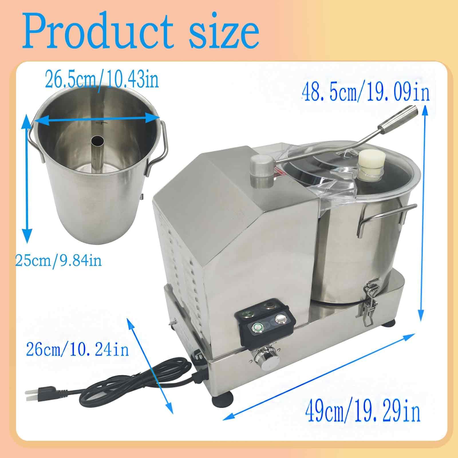 Trituradora de alimentos para carne y verduras de 110 V, 12 L, picadora de alimentos de velocidad ajustable de 2000 W con ventana transparente visible, picadora eléctrica comercial de acero 2