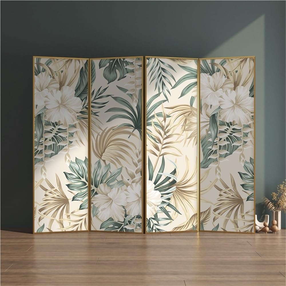 Paravent-Interieur Einfache bodenstehende Trennwand, Hintergrundwand for den Eingang for Wohnzimmer, Faltwand mit Blumenabschirmung for zu Hause