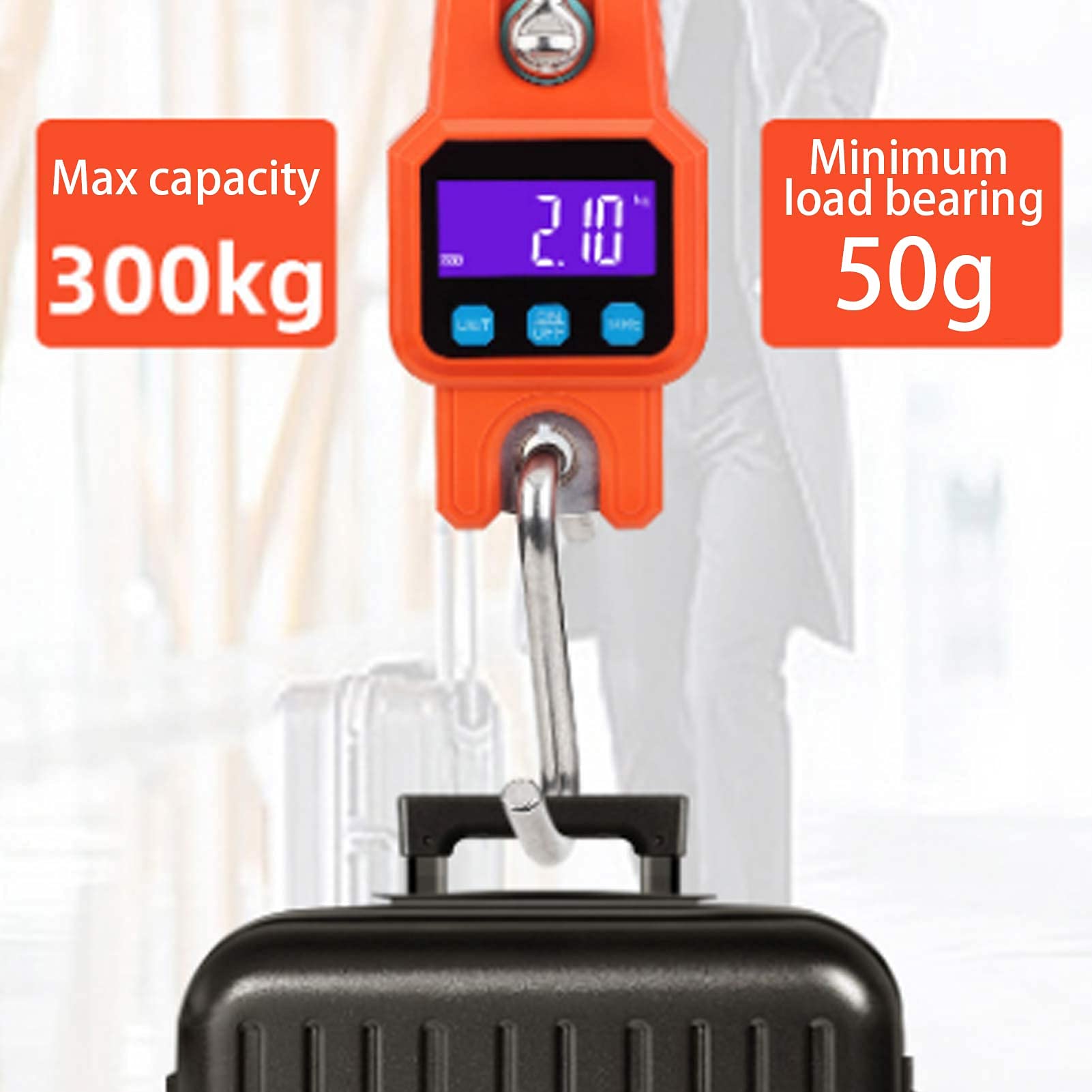Báscula Colgante Digital, Báscula De Peso De Pescado, Báscula Colgante, Báscula Portátil, Báscula Colgante Digital Recargable, Mini Báscula De Grúa, Báscula Electrónica De Gancho(naranja)