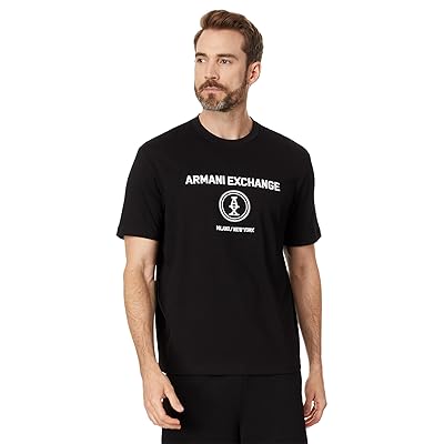 Armani Exchange Stacked Ax Logo With Circle Regular Fit T Shirts Men
