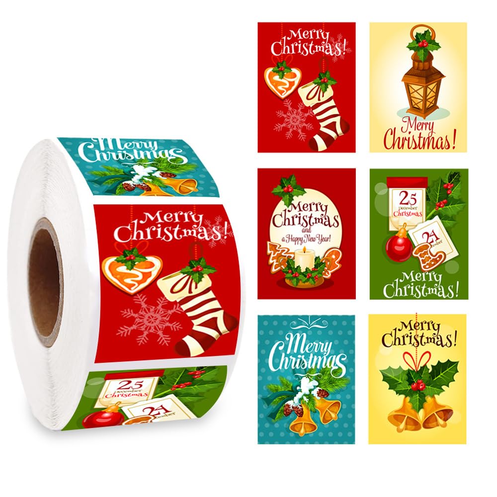 Wanhenda 250pcs/roll Christmas gift sticker | Christmas gift label sticker | Holiday Gift tag stickers 3 * 2in