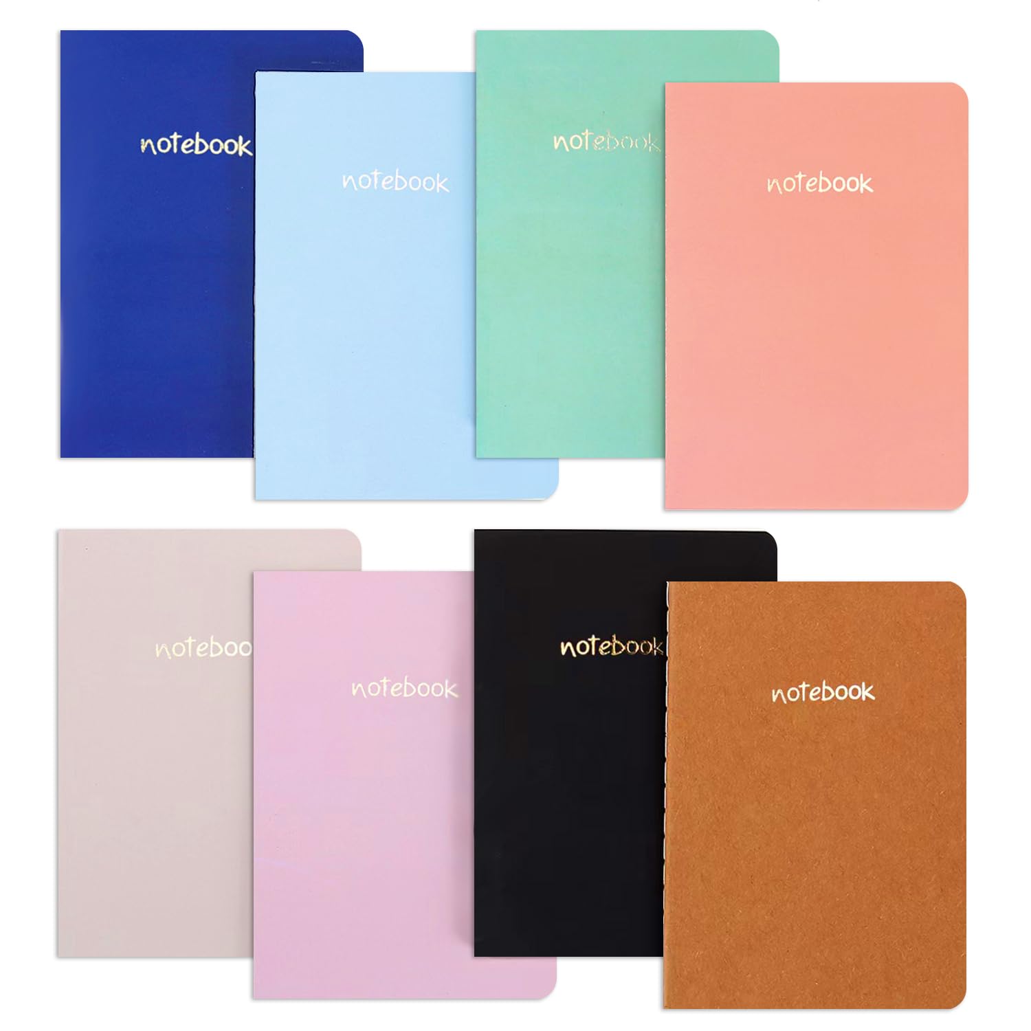 8Pack Small Notebook Pocket Notebook Small notepad Mini notebooks 3.5x5 inches stationary supplies for work,travel,adults (8)