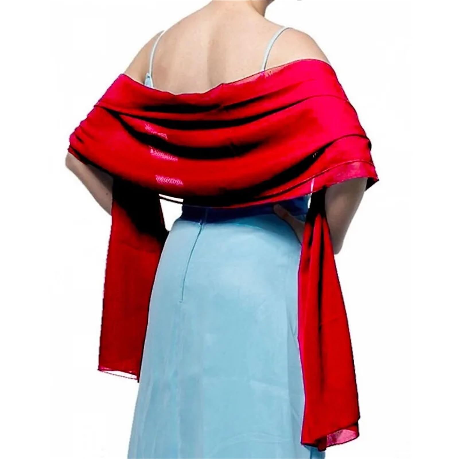 HEUchuan Wedding Dress Shawl Solid Chiffon Wedding Bridal Shawl Wrap Cape Bolero Scarf Cloak Women Accessories(Beige)
