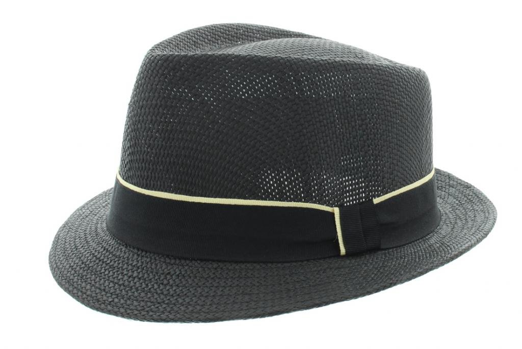 Short Brim Panama Fedora Black