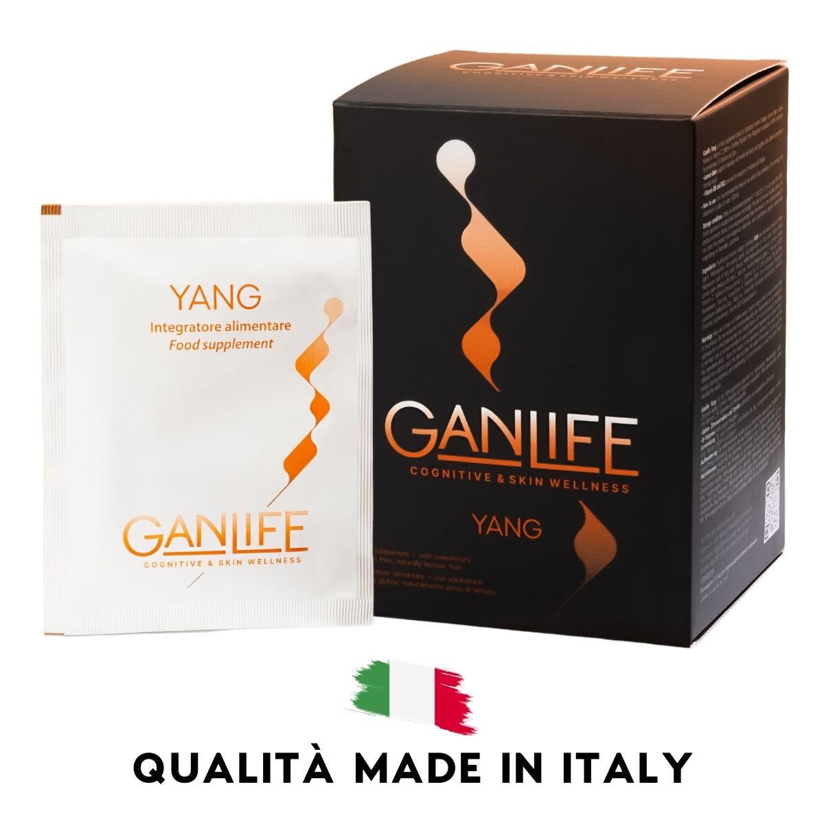 Yang, Integratore Alimentare Con Collagene Marino 5 gr e Antiossidanti, per Buon Umore, Con Polidatina, Zafferano, Melissa, Carnitina e Vit. C, 14 Bustine da 10gr