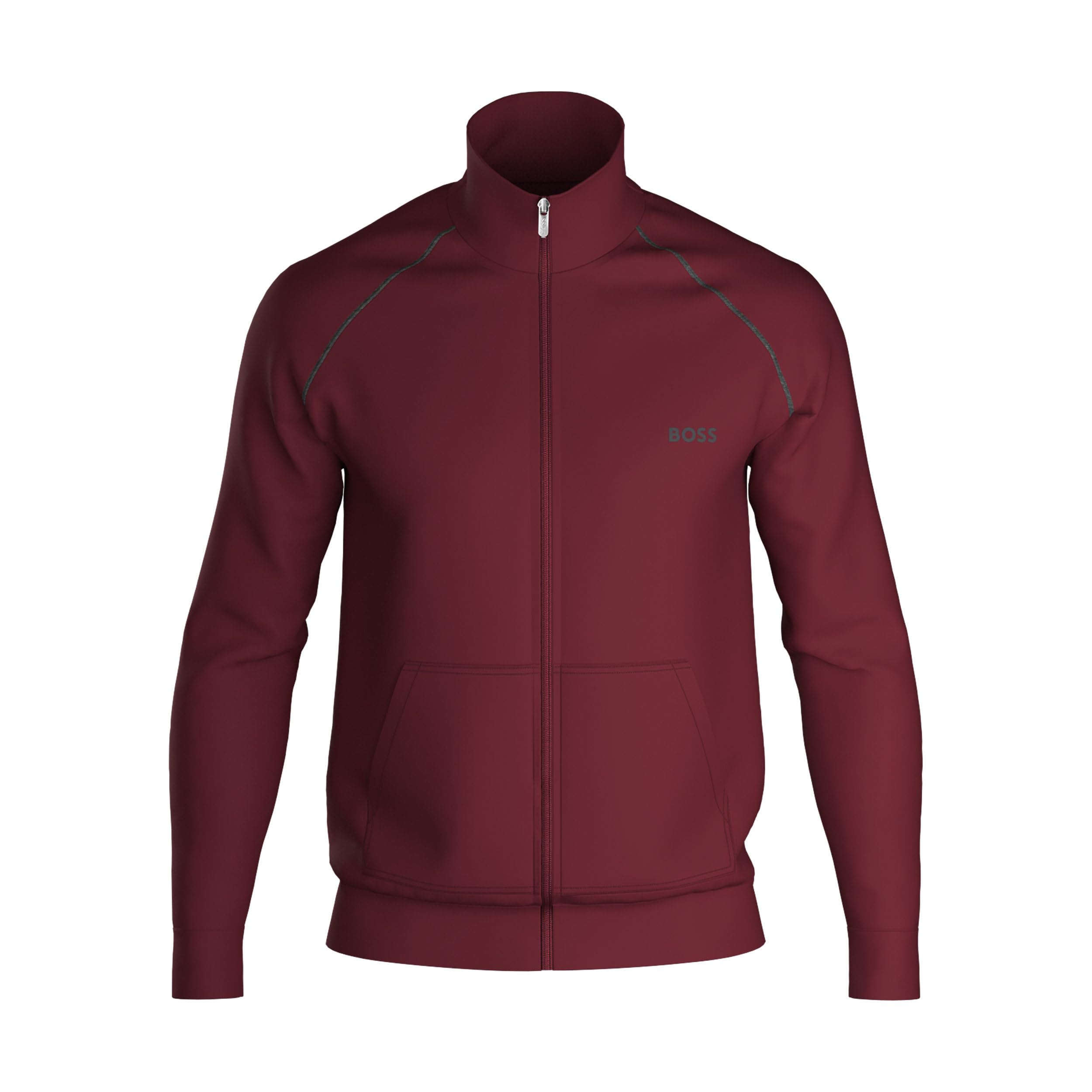 Boss Men's Mixmatch Full Zipped Fleece Jacket Red Medium