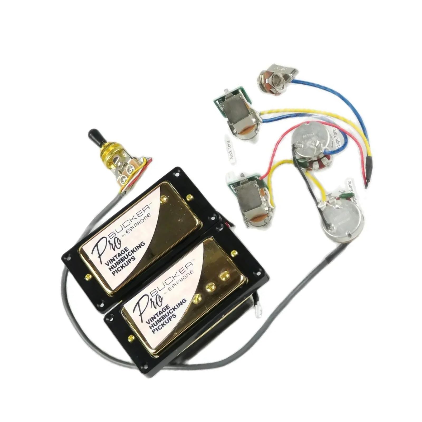 Standardowa Gitara Elektryczna Z Podwójną Cewką Profesjonalną Wiązką Do Szybkiego Łączenia I Złotą Osłoną Przetwornik Do Gitary Elektrycznej(Black)