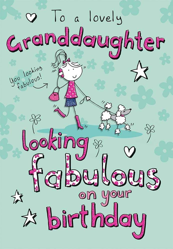 Piccadilly Greetings Modern Birthday Card Granddaughter - 9 x 6 inches