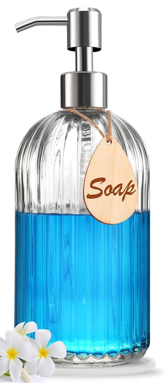 2025 Version soap Dispenser with Silicone Pad – Premium Quality – Dish Soap Dispenser, Hand Soap Dispenser – Rust Proof Stainless Steel Pump – Ideal for Kitchen Dish Soap, Bathroom Soap