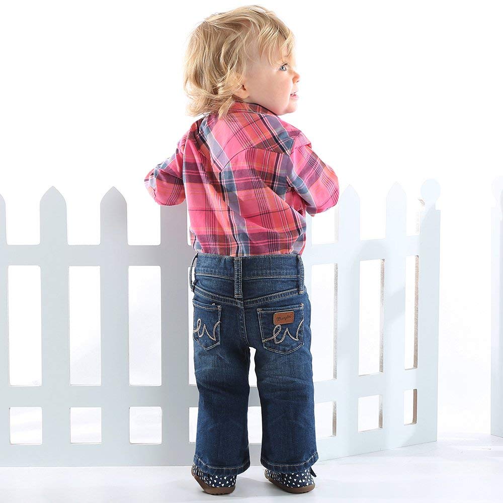 Wrangler Baby Girls Skinny Jean, Medium Blue, 24 Mo