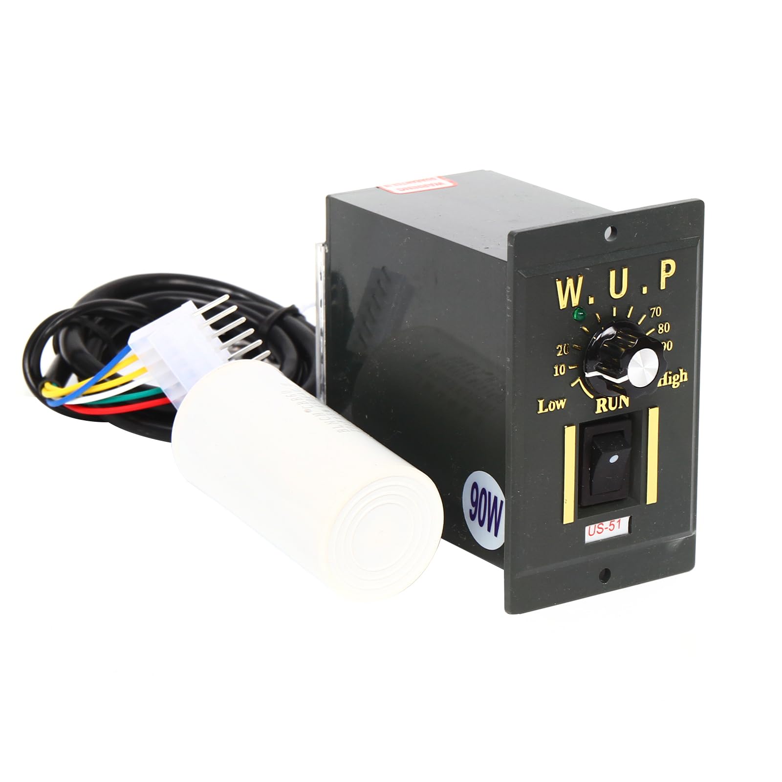 Motore a trasmissione con riduttore, 220 V, con regolatore di velocità, motore asincrono 1650 RPM con riduttore, coppia 21 Nm, monofase (90 W 50 K)
